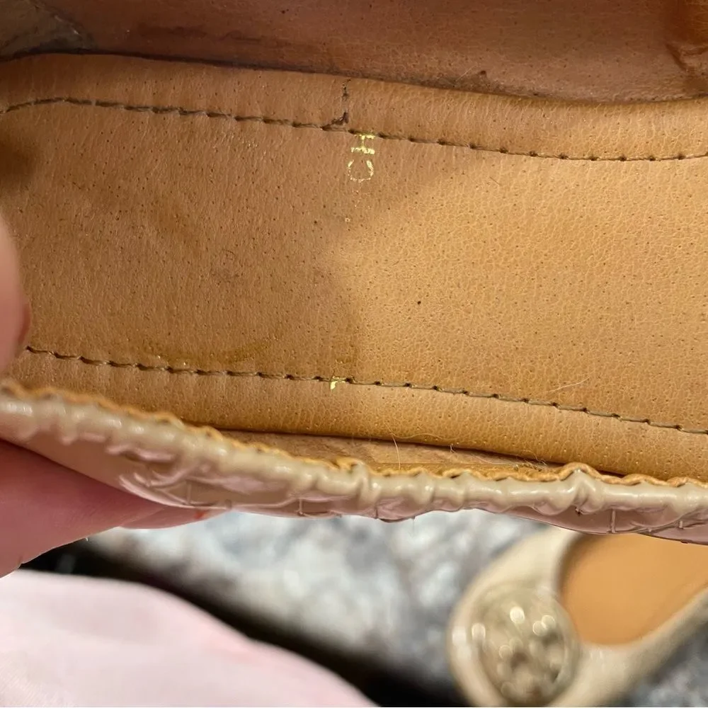 Tory Burch Tan Leather Round Toe Ballet Flats